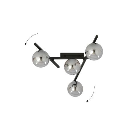 Loftlampe SMART 4xE14/10W/230V sort/grå
