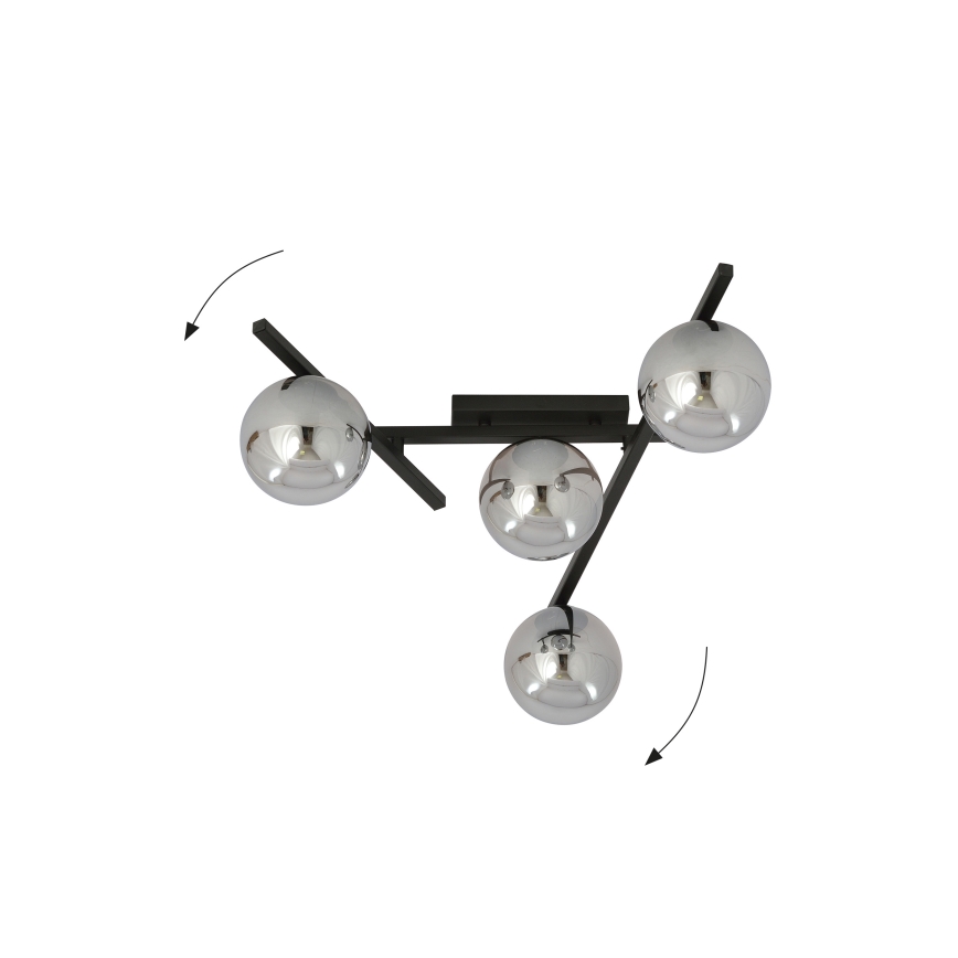 Loftlampe SMART 4xE14/10W/230V sort/grå