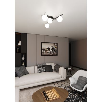 Loftlampe SMART 4xE14/10W/230V sort/hvid