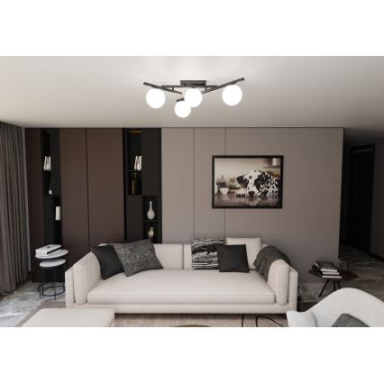 Loftlampe SMART 4xE14/10W/230V sort/hvid