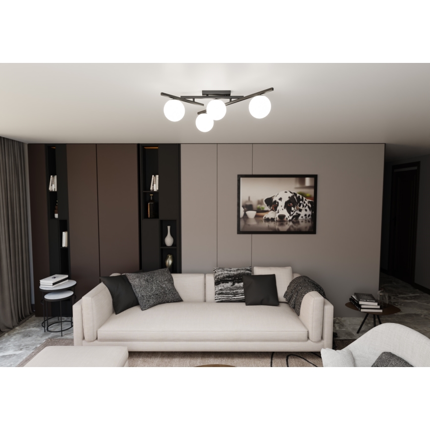 Loftlampe SMART 4xE14/10W/230V sort/hvid