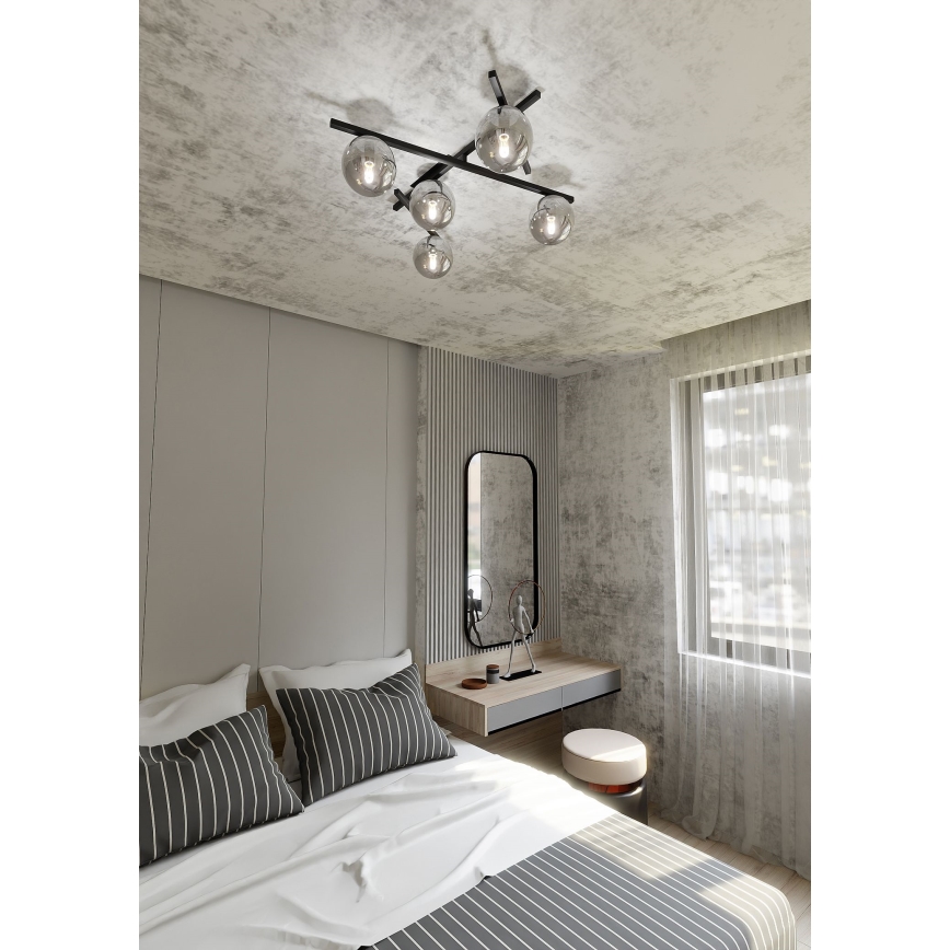 Loftlampe SMART 5xE14/10W/230V sort/grå