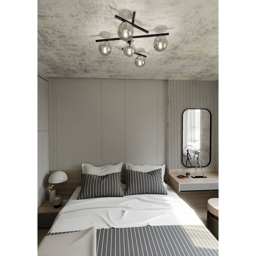 Loftlampe SMART 5xE14/10W/230V sort/grå