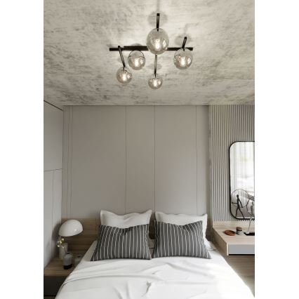 Loftlampe SMART 5xE14/10W/230V sort/grå