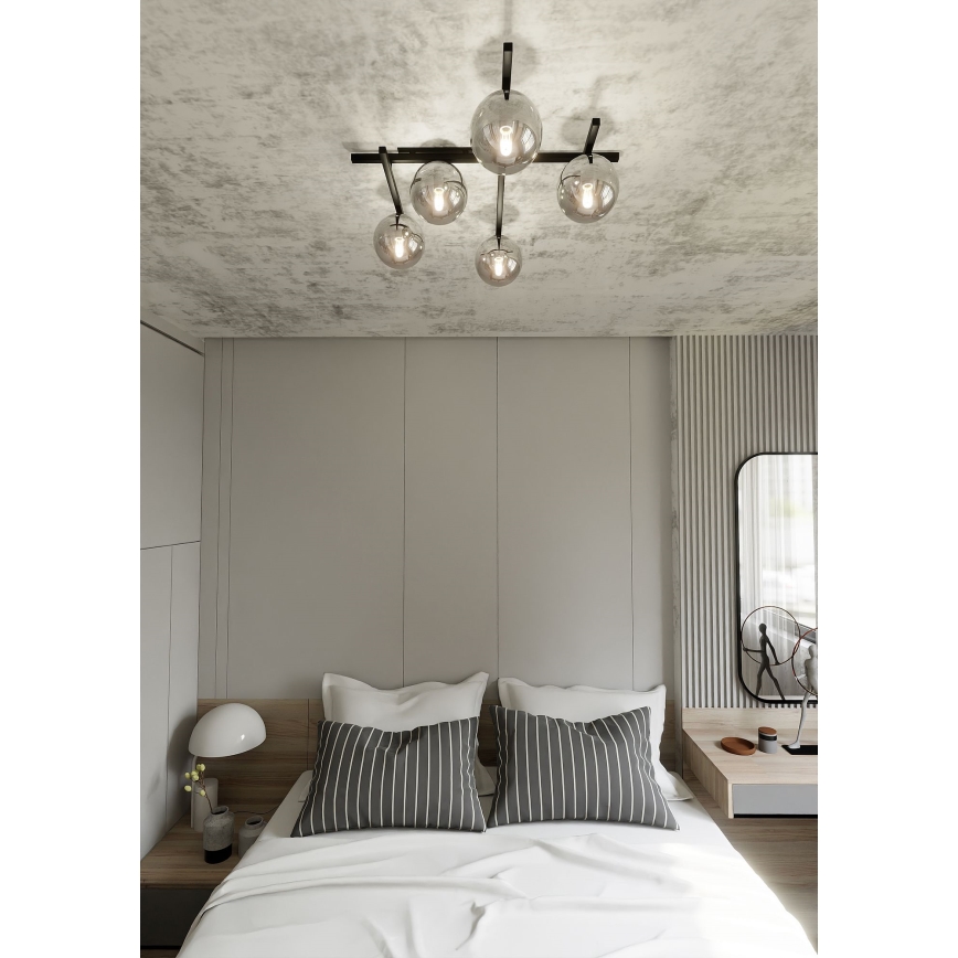 Loftlampe SMART 5xE14/10W/230V sort/grå