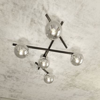 Loftlampe SMART 5xE14/10W/230V sort/grå