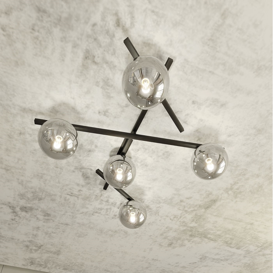 Loftlampe SMART 5xE14/10W/230V sort/grå