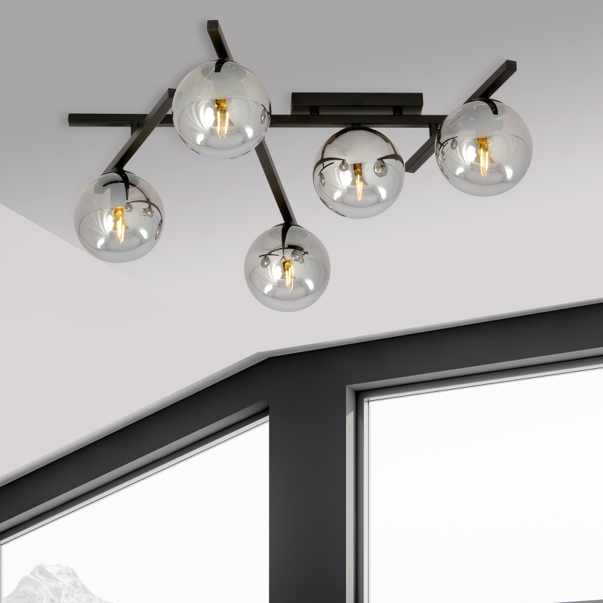 Loftlampe SMART 5xE14/10W/230V sort/grå