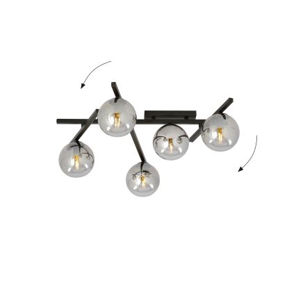 Loftlampe SMART 5xE14/10W/230V sort/grå