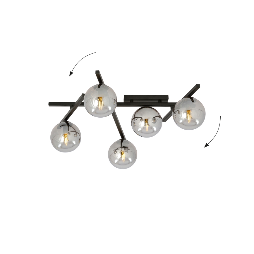 Loftlampe SMART 5xE14/10W/230V sort/grå