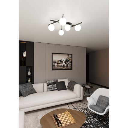 Loftlampe SMART 5xE14/10W/230V sort/hvid