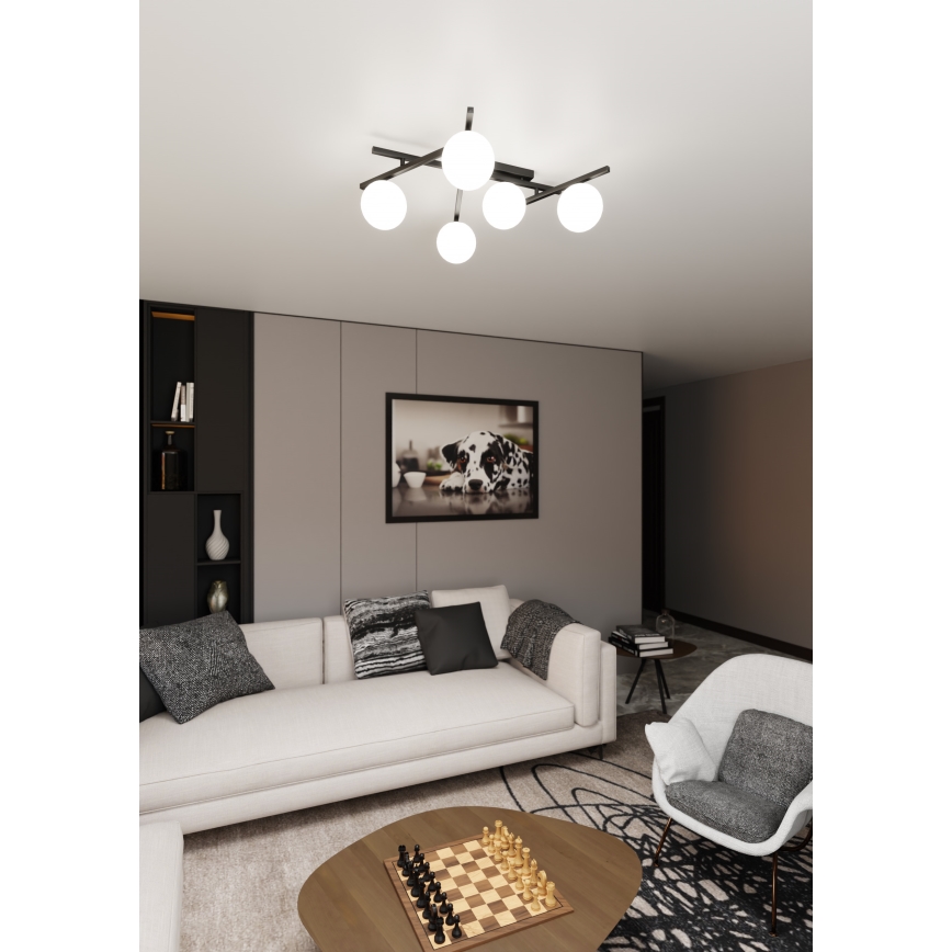 Loftlampe SMART 5xE14/10W/230V sort/hvid