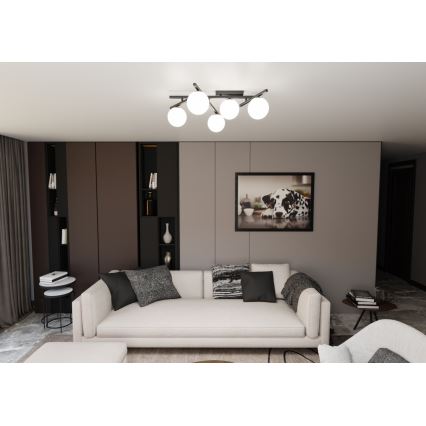 Loftlampe SMART 5xE14/10W/230V sort/hvid
