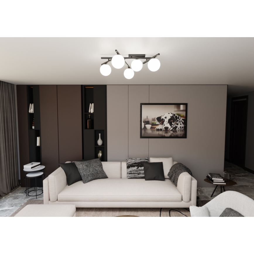 Loftlampe SMART 5xE14/10W/230V sort/hvid