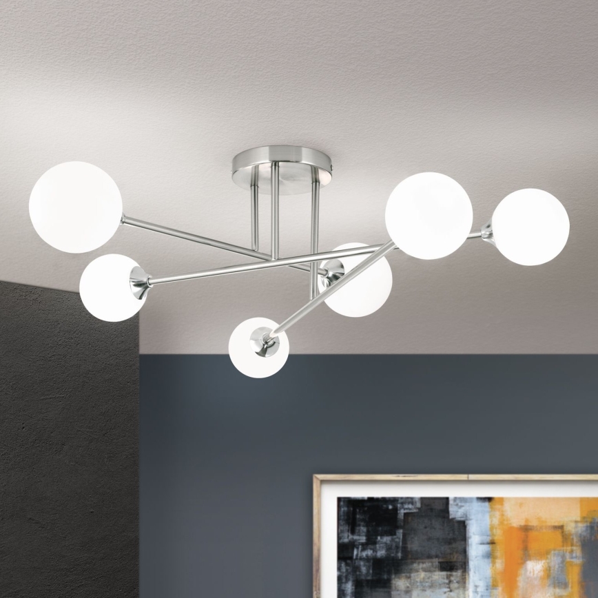 Loftlampe SNOWWHITE 6xG9/20W/230V diameter 84 cm mat krom