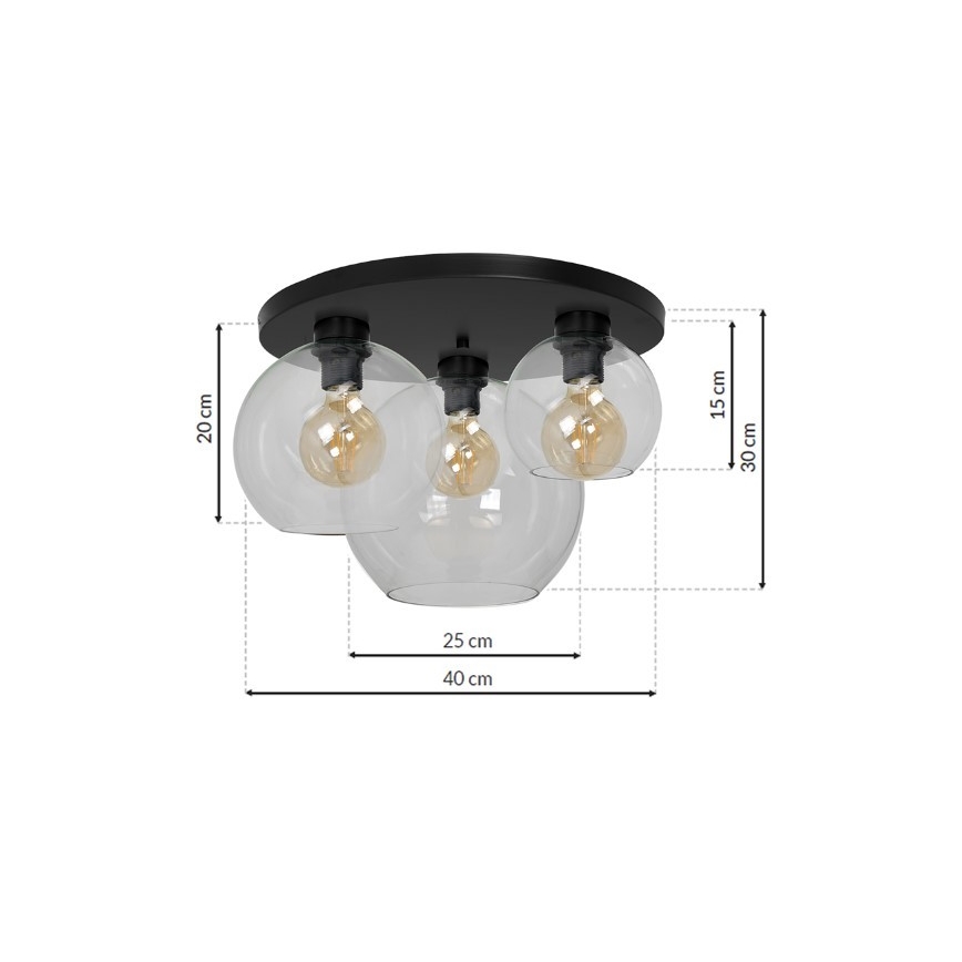 Loftlampe SOFIA 3xE27/60W/230V transparent