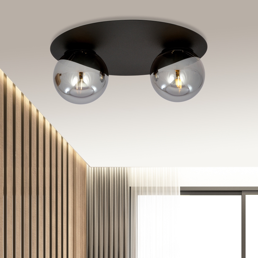 Loftlampe SOLAR 2xE14/10W/230V sort/grå