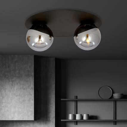 Loftlampe SOLAR 2xE14/10W/230V sort/grå