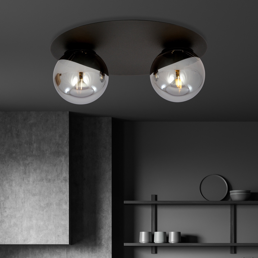 Loftlampe SOLAR 2xE14/10W/230V sort/grå