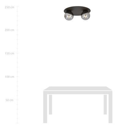 Loftlampe SOLAR 2xE14/10W/230V sort/grå