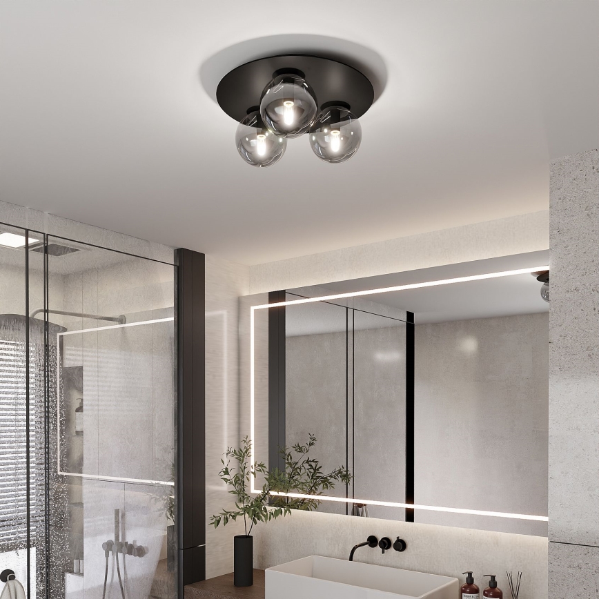 Loftlampe SOLAR 3xE14/10W/230V sort/grå