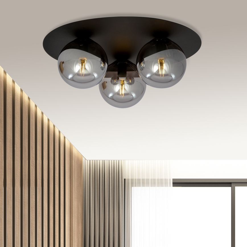 Loftlampe SOLAR 3xE14/10W/230V sort/grå