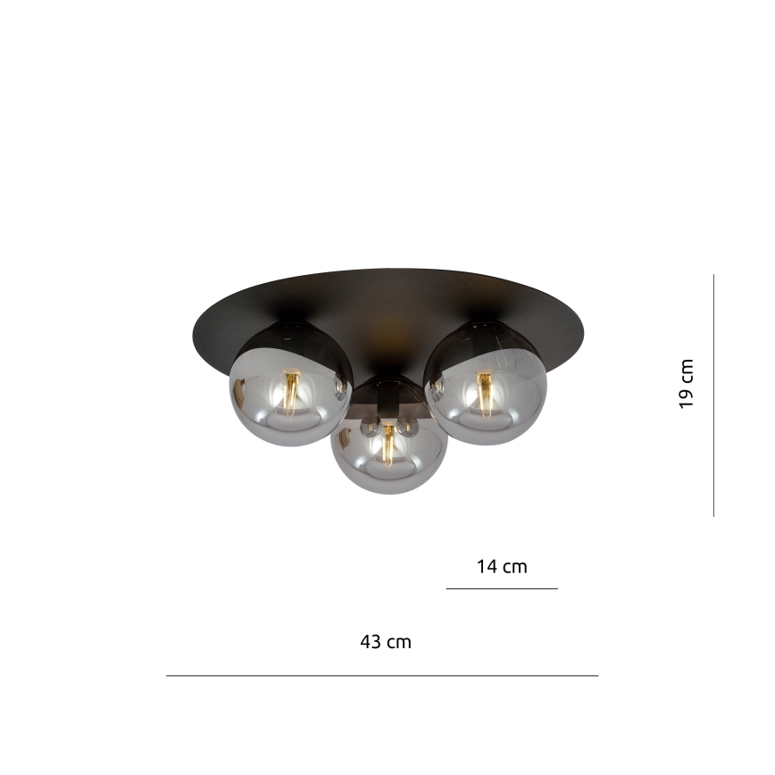 Loftlampe SOLAR 3xE14/10W/230V sort/grå