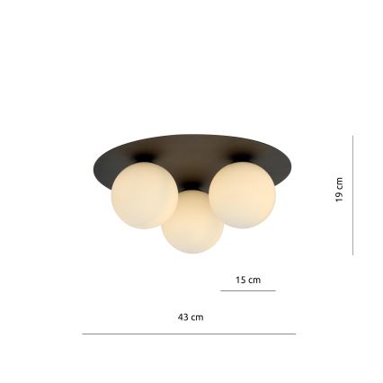 Loftlampe SOLAR 3xE14/10W/230V sort/hvid
