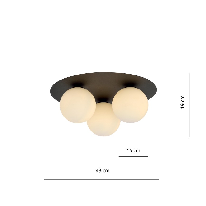 Loftlampe SOLAR 3xE14/10W/230V sort/hvid