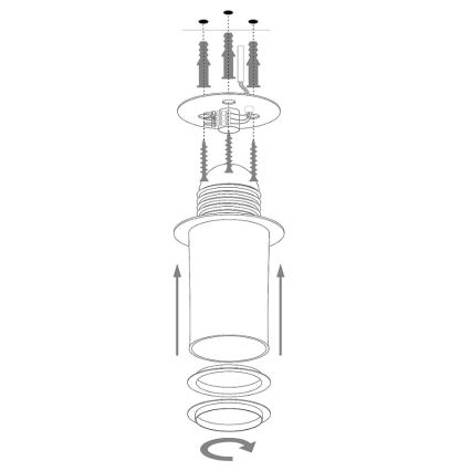 Loftlampe SOLARIS 1xE27/60W/230V diameter 33 cm sort/guldfarvet