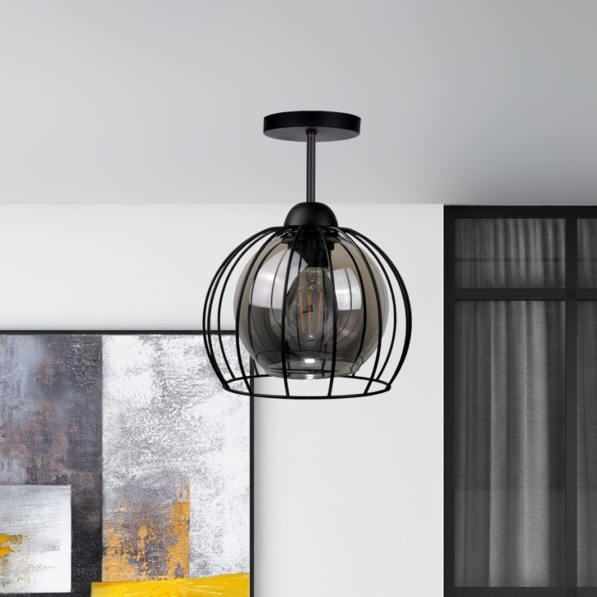 Loftlampe SOLO BLACK 1xE27/60W/230V sort/røget
