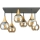 Loftlampe SOMA 6xE27/60W/230V sort/guldfarvet/røget beige