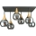 Loftlampe SOMA 6xE27/60W/230V sort/guldfarvet/røget sort