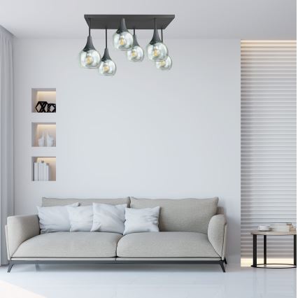 Loftlampe SOMA 6xE27/60W/230V sort/transparent