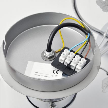 Loftlampe SOPHIA 3xE27/15W/230V skinnende krom/transparent