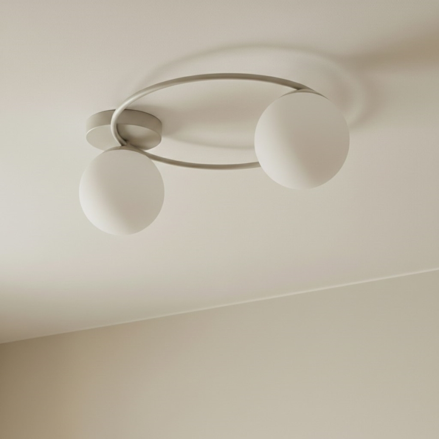 Loftlampe SOPRA 2xE14/10W/230V beige/hvid