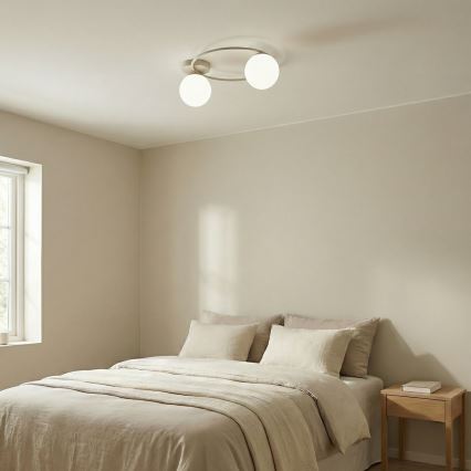 Loftlampe SOPRA 2xE14/10W/230V beige/hvid