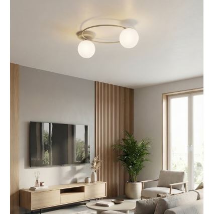 Loftlampe SOPRA 2xE14/10W/230V beige/hvid