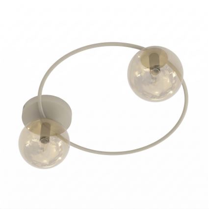 Loftlampe SOPRA 2xE14/10W/230V beige/røget beige