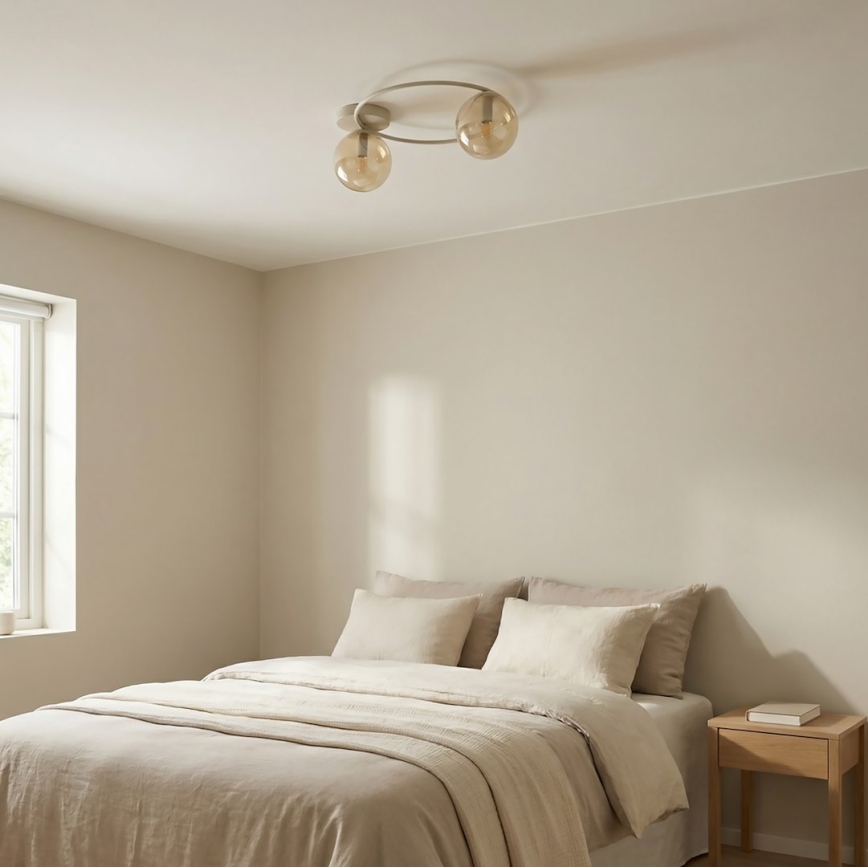 Loftlampe SOPRA 2xE14/10W/230V beige/røget beige