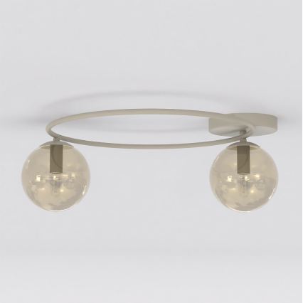 Loftlampe SOPRA 2xE14/10W/230V beige/røget beige