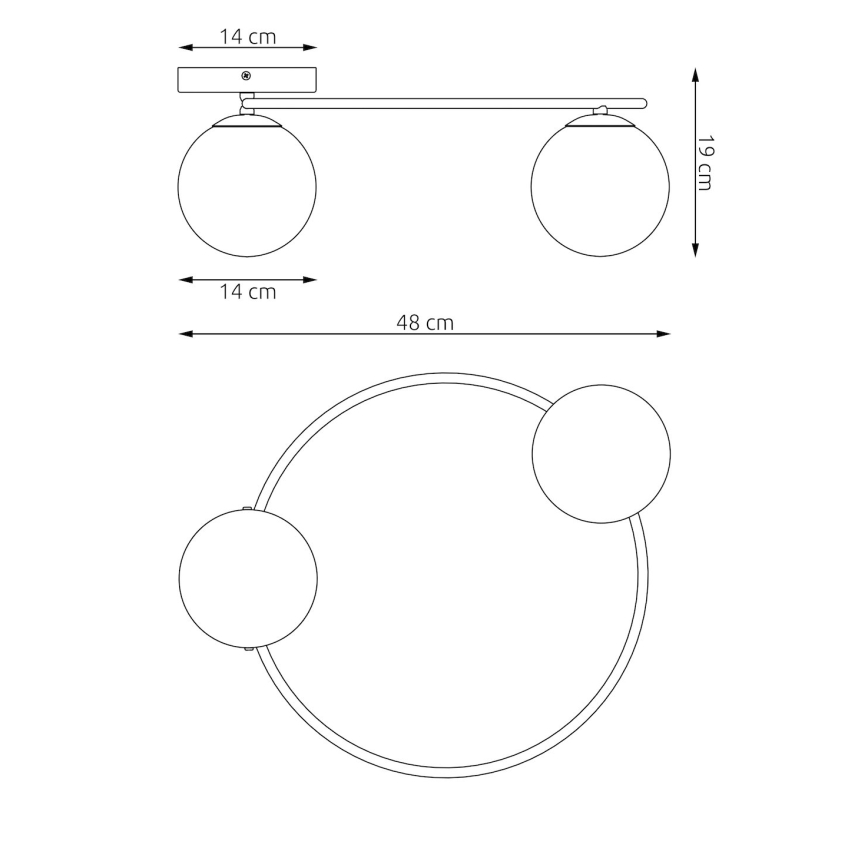 Loftlampe SOPRA 2xE14/10W/230V beige/røget beige