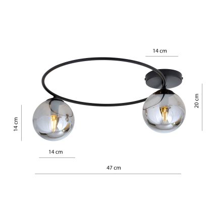 Loftlampe SOPRA 2xE14/10W/230V sort