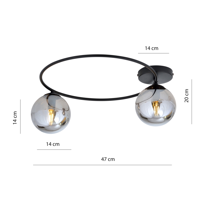 Loftlampe SOPRA 2xE14/10W/230V sort