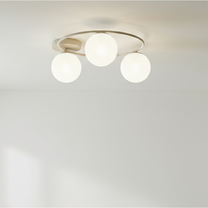 Loftlampe SOPRA 3xE14/10W/230V beige/hvid