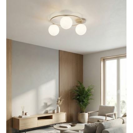Loftlampe SOPRA 3xE14/10W/230V beige/hvid