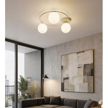 Loftlampe SOPRA 3xE14/10W/230V beige/hvid