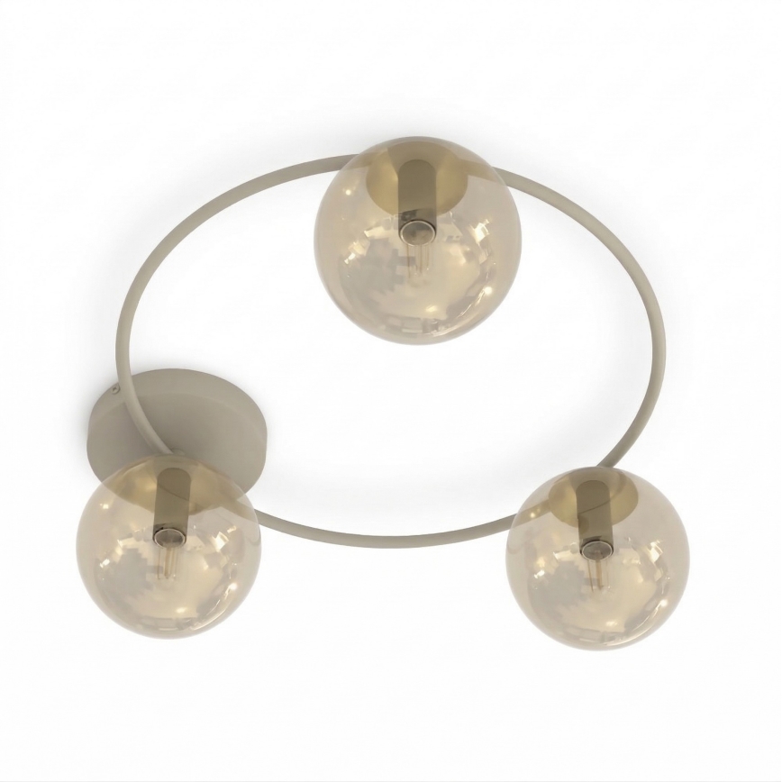 Loftlampe SOPRA 3xE14/10W/230V beige/røget beige