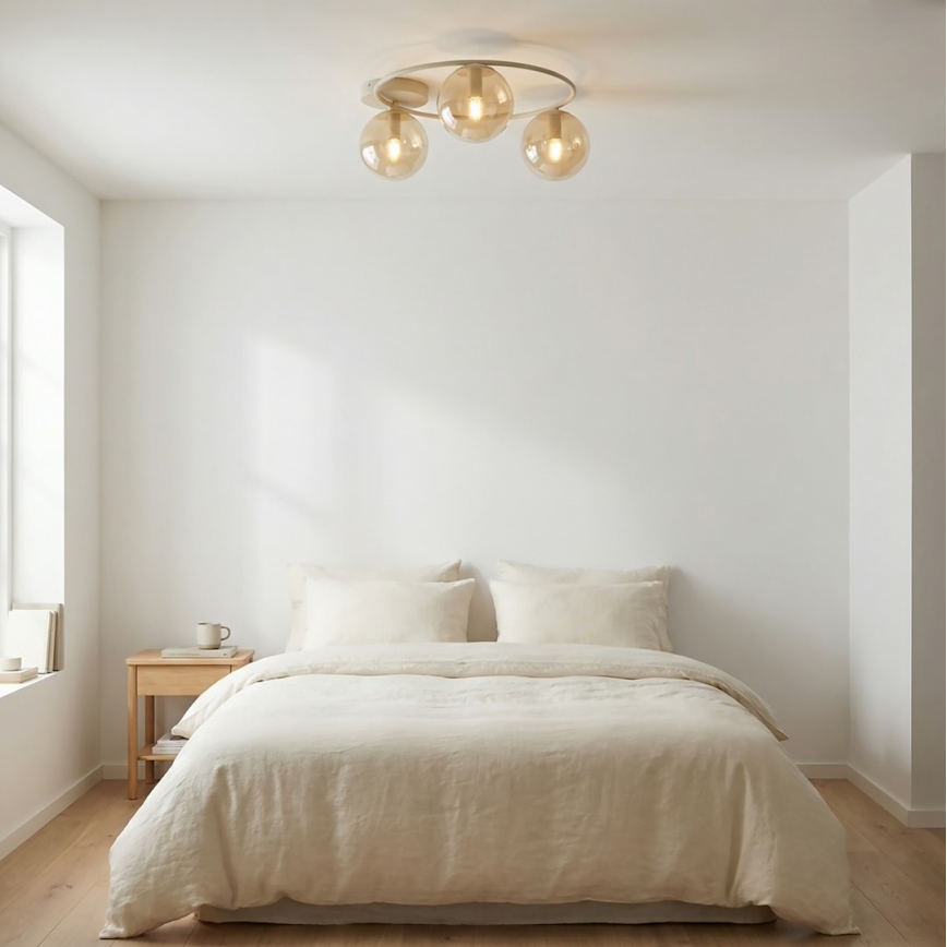 Loftlampe SOPRA 3xE14/10W/230V beige/røget beige