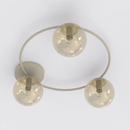 Loftlampe SOPRA 3xE14/10W/230V beige/røget beige